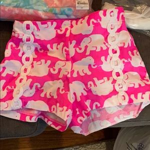 EUC Lilly PULITZER Girls Elephant Shorts Size 8